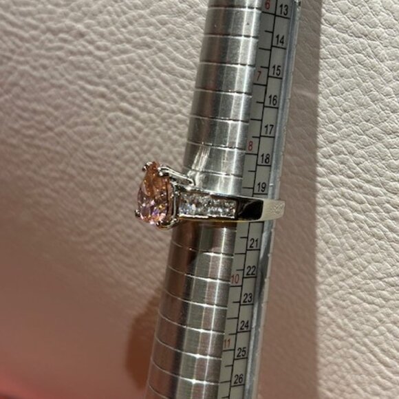 ❤️❤️ 925 SILVER Pink Heart CZ Rhinestone RING - Picture 7 of 9